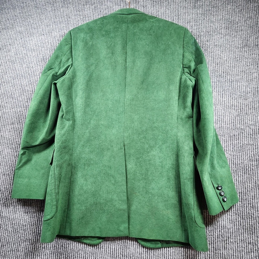 Vintage ClanHall Green Suede Leather Blazer Mens 44 Sport Coat Union Made in USA - Picture 2 of 16